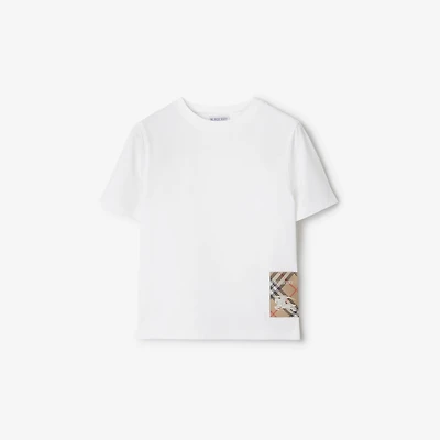 Check Label Cotton T-shirt in White | Burberry® Official