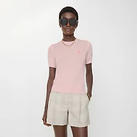 Knight Wool Cotton Top in Mallow pink - Women, Lace | Burberry® Official