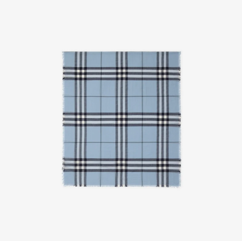 Wide Check Wool Scarf in Bank blue | Burberry® Official