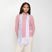 Skinny Watercolour Check Silk Scarf in Lilac purple | Burberry® Official