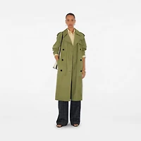 Long Nubuck Castleford Trench Coat in Wreath - Women, Leather | Burberry® Official