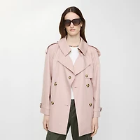 Short Tropical Gabardine Fitzrovia Trench Coat in Pale sugar pink - Women | Burberry® Official