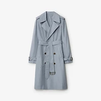 Long Silk Trench Coat in Gale - Women | Burberry® Official