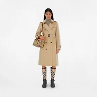 Medium Check Bowling Bag in Briar brown - Women | Burberry® Official