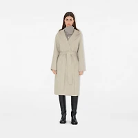 Cashmere Hooded Wrap Coat in Soap - Women | Burberry® Official