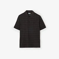 Check Cotton Blend Polo Shirt in Coal grey - Men | Burberry® Official