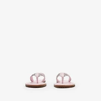Check Pavilion Sandals in Mallow pink - Women | Burberry® Official