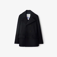 Wool Pea Coat in Navy - Men | Burberry® Official