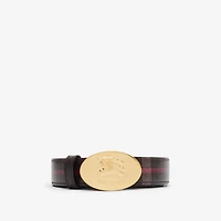 Reversible Check Knight Stamp Belt​ in Mahogany red/gold - Women | Burberry® Official