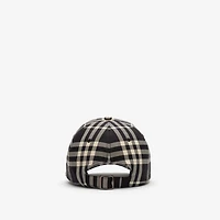 Check Cotton Baseball Cap in Black/calico beige - Men | Burberry® Official