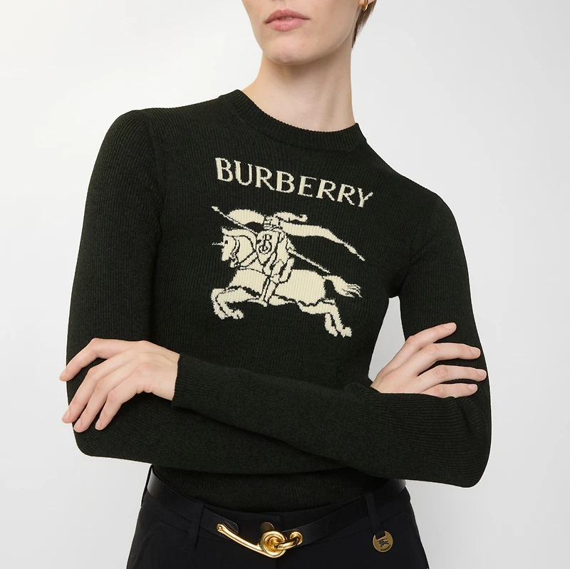 EKD Wool Silk Sweater in Black/green - Women | Burberry® Official