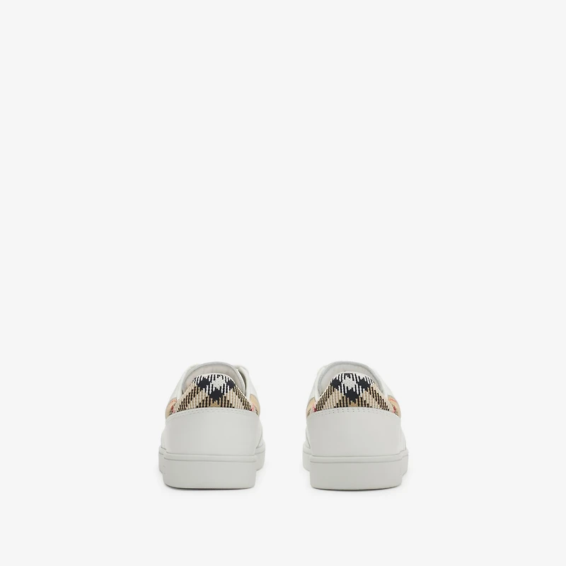 Leather Set Sneakers in Porcelain white/sand beige - Women | Burberry® Official