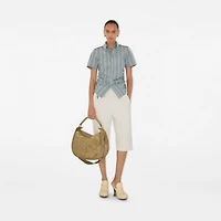 Medium B Clip Messenger Bag in Sandstorm - Women, Leather | Burberry® Official