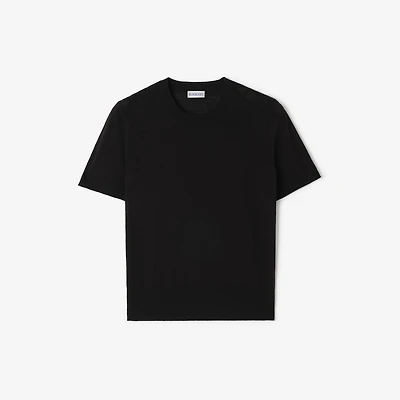 Check Panel Wool Silk Top in Black - Women | Burberry® Official