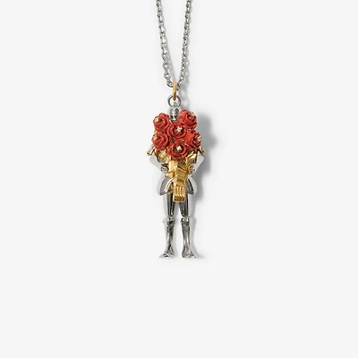 Knight Rose Charm Necklace​ in Silver/gold/red - Women | Burberry® Official