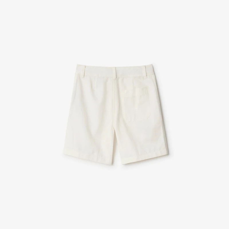 Cotton Blend Shorts in White | Burberry® Official