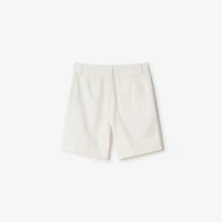 Cotton Blend Shorts in White | Burberry® Official