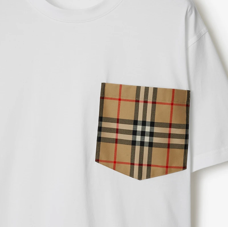 Check Pocket Cotton T-shirt in