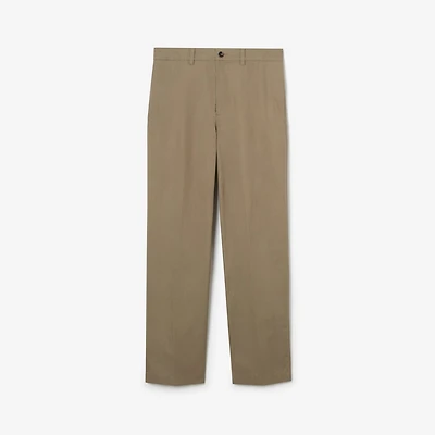 Tropical Gabardine Chinos in Finch brown - Men | Burberry® Official