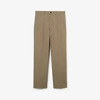 Tropical Gabardine Chinos in Finch brown - Men | Burberry® Official