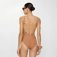 Faye Swimsuit in Metallic cocoa - Women, Nylon | Burberry® Official