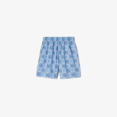 EKD Checkerboard​ Cotton Shorts in Cornflower blue | Burberry® Official