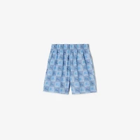 EKD Checkerboard​ Cotton Shorts in Cornflower blue | Burberry® Official