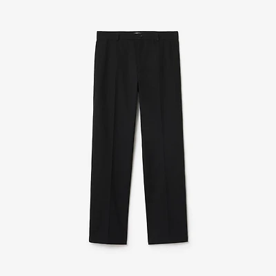 Cotton Twill Chinos in Black - Men | Burberry® Official
