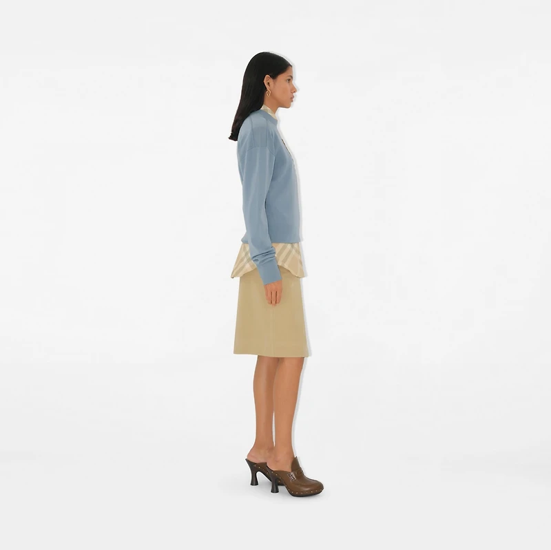 B Crest Wool Sweater in Gale - Women | Burberry® Official