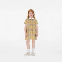 Check Cotton Dress in Drum | Burberry® Official