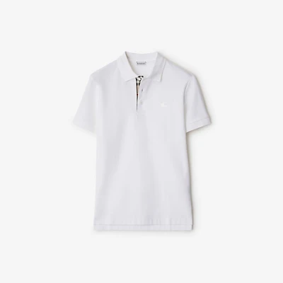 Cotton Polo Shirt in White - Men | Burberry® Official