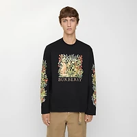 Long-sleeve Forest Cotton T-shirt in Black - Men | Burberry® Official