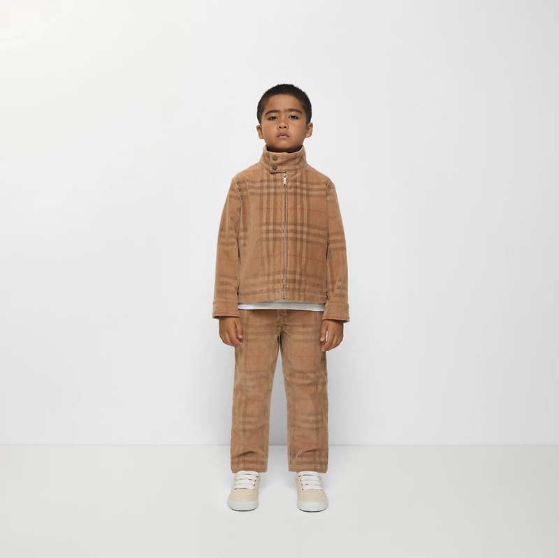 Check Corduroy Trousers in Archive beige | Burberry® Official