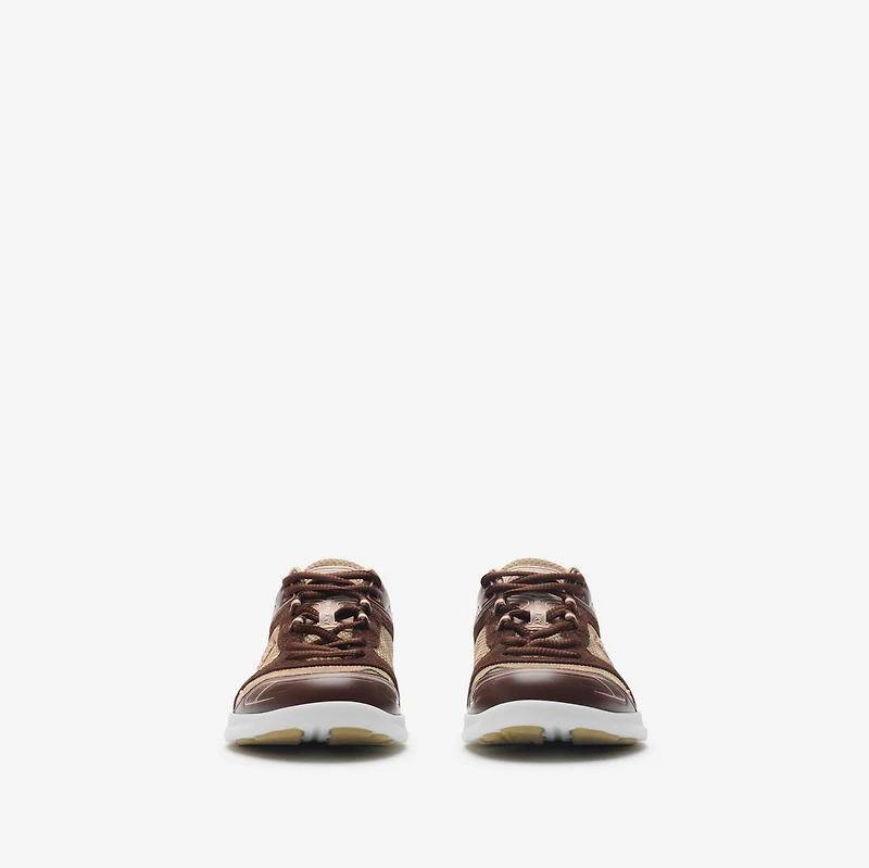 Check Matrix Sport Sneakers in Broom - Men, Nylon | Burberry® Official