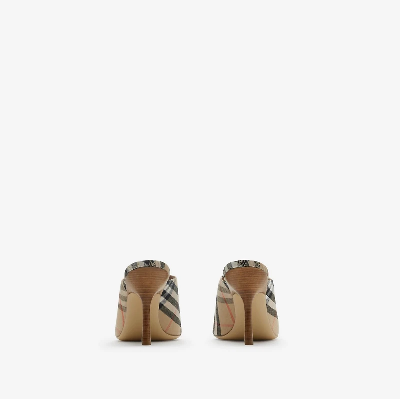 Check Mews Mules in Sand - Women | Burberry® Official