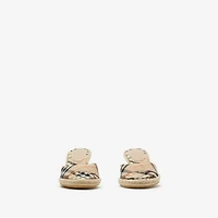 Check Mews Espadrille Mules​ in Sand - Women, Linen | Burberry® Official