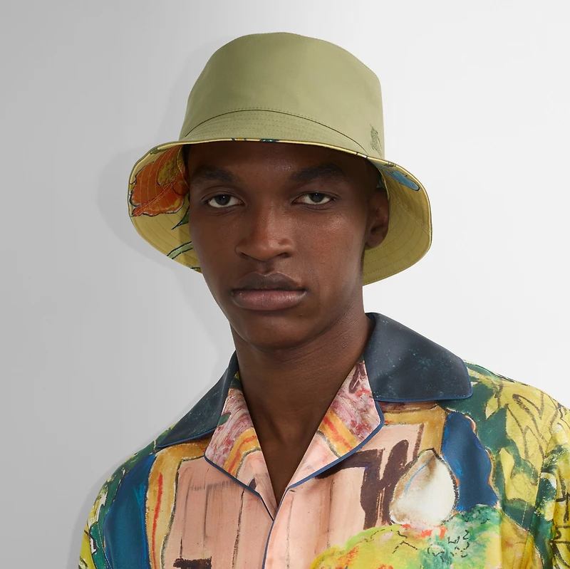 Reversible Highgrove Cotton Bucket Hat in Wreath - Men | Burberry® Official