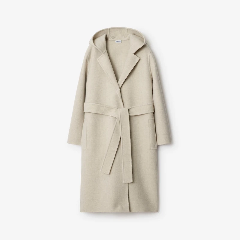 Cashmere Hooded Wrap Coat in Soap - Women | Burberry® Official