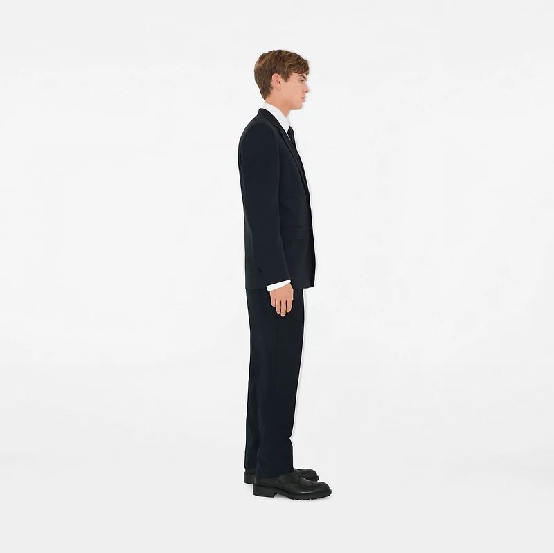 Wool Mohair Tailored Jacket in Navy - Men | Burberry® Official
