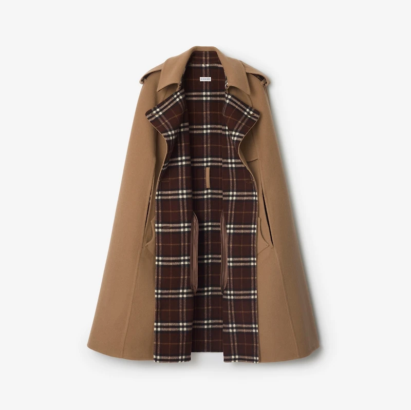 Wool Belmont Trench Cape in Camel brown/treacle brown - Women | Burberry® Official