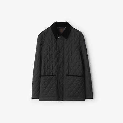 Quilted Wool Barn Jacket in Charcoal grey - Men | Burberry® Official