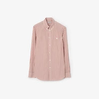 Slim Fit Striped Cotton Shirt in Cloudy white/terracotta - Men | Burberry® Official