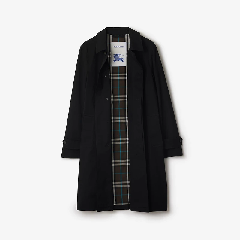 Long Gabardine Car Coat in Black - Men, Cotton | Burberry® Official
