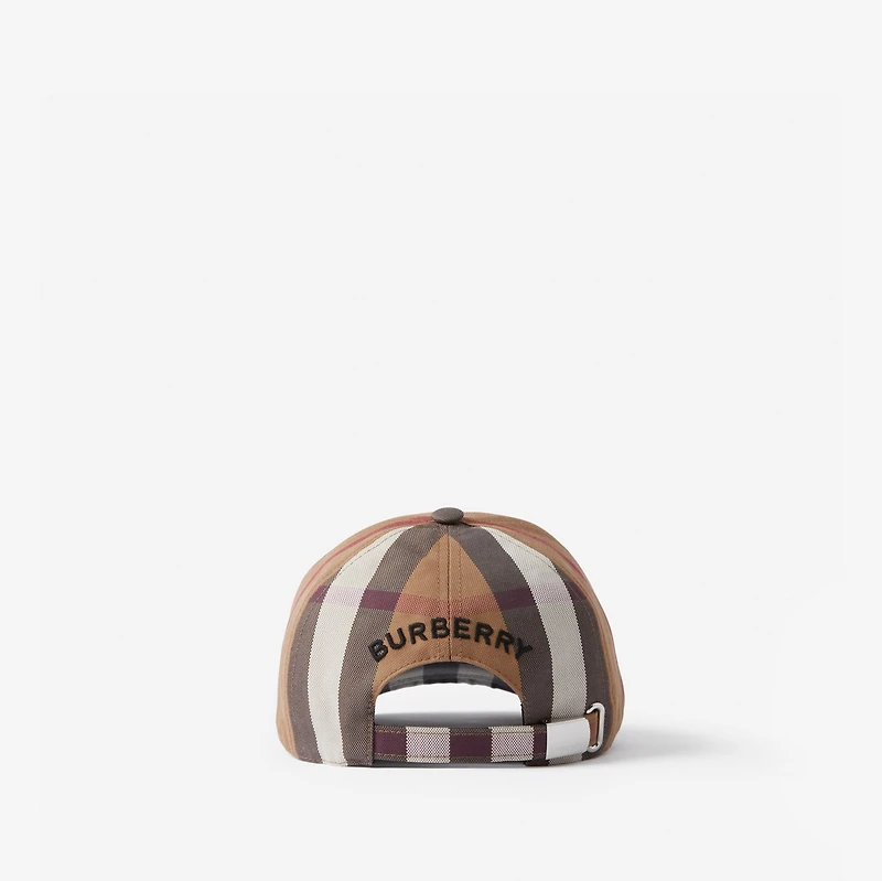 Check Cotton Baseball Cap in Dark birch brown - Men | Burberry® Official
