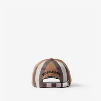 Check Cotton Baseball Cap in Dark birch brown - Men | Burberry® Official