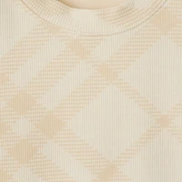 Check Stretch Cotton Blend T-shirt in Beach - Women | Burberry® Official