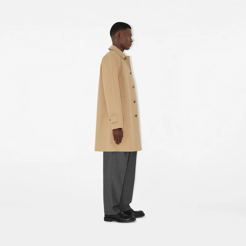 Mid-length Bonded Gabardine Car Coat in Flax beige - Men, Technical | Burberry® Official