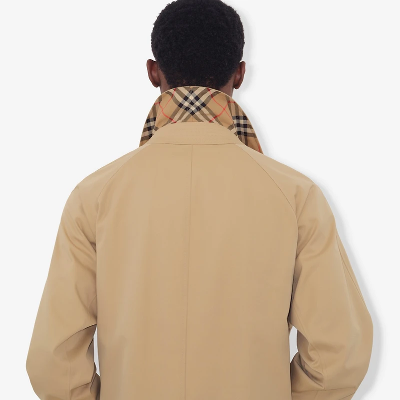 Long Camden Heritage Car Coat in Honey - Men, Cotton Gabardine | Burberry® Official