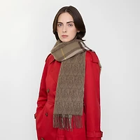 Reversible B Shield Cashmere Scarf in Vole brown | Burberry® Official