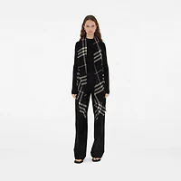 Wide Check Wool Scarf in Black/calico | Burberry® Official